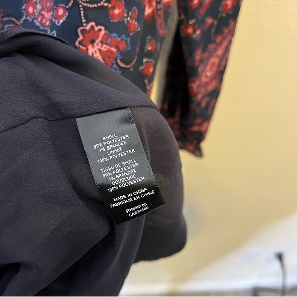 Rebecca Taylor La Vie Mock Neck Floral long Sleeve Dress Womens Size S - Picture 7 of 7